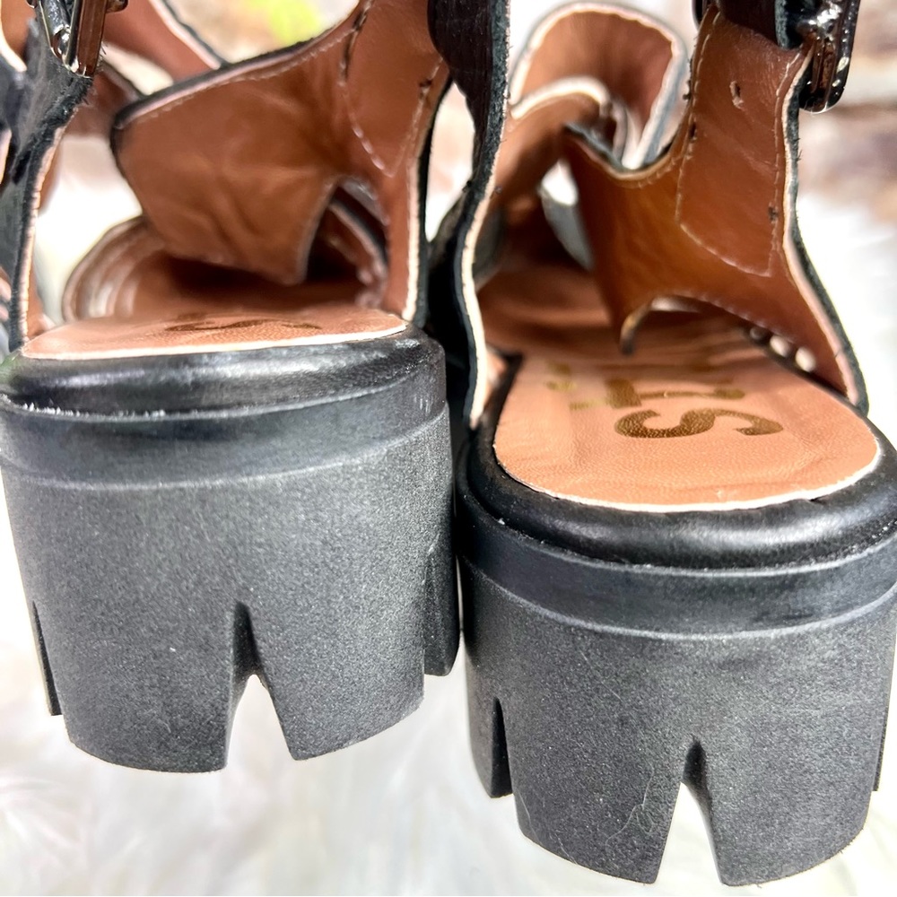 STIU Chunky Lug Sole Buckle Black Closed Toe Vegan Fisherman Sandals, 41 - Picture 10 of 10